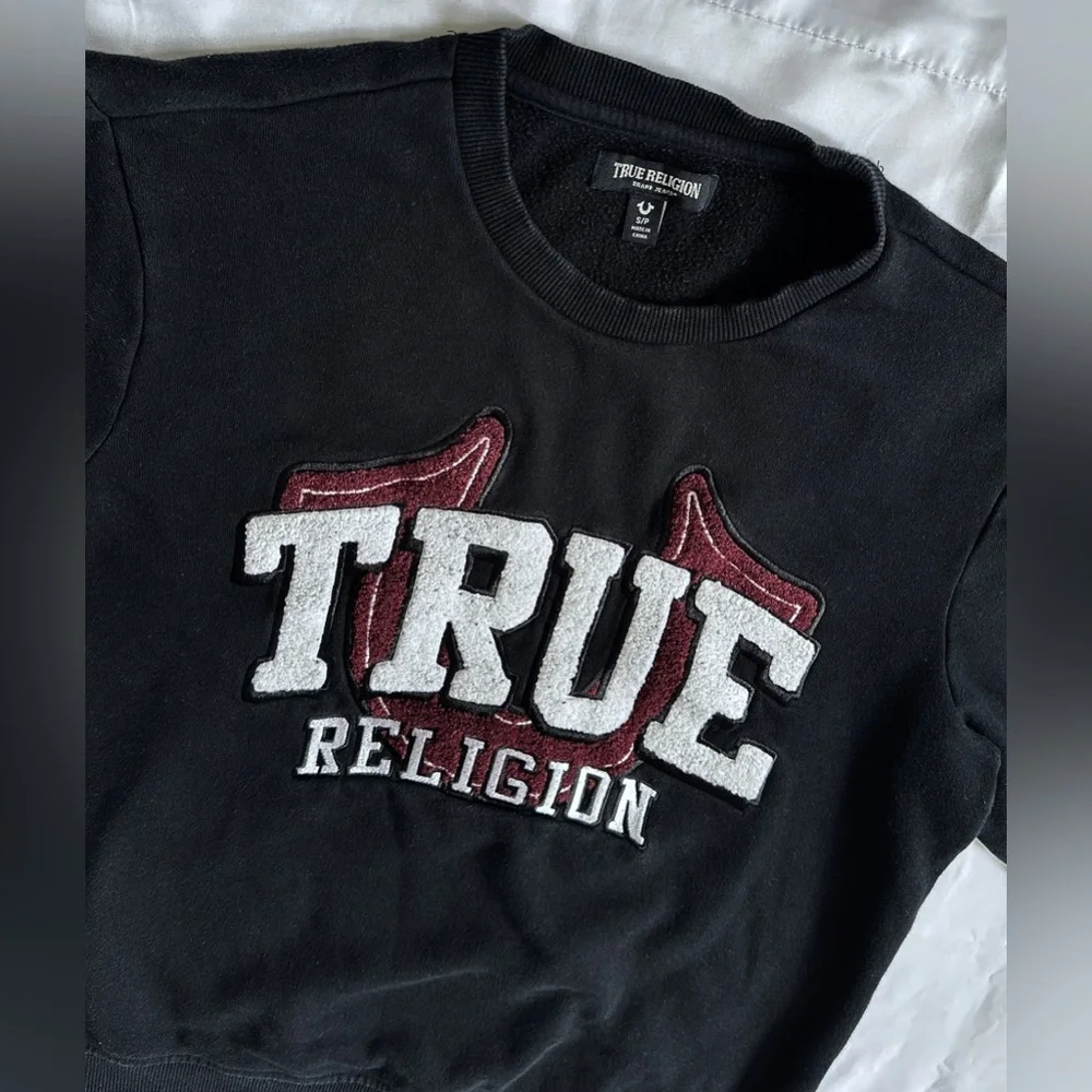 True Religion Chenille True Logo Crewneck - Black - S